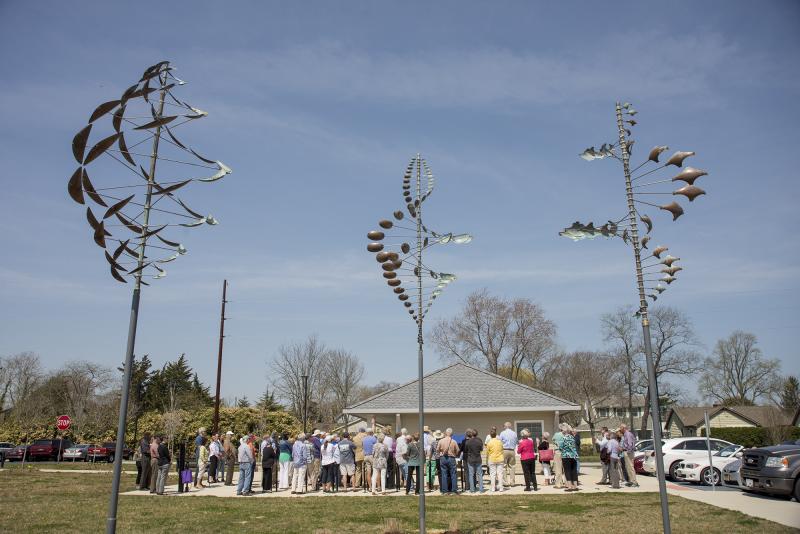 The Silent Sentinels were dedicated April 14, in a steady gale, to a crowd of more than 50 people. DENY HOWETH PHOTOS